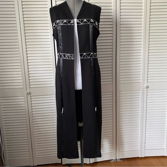 Vintage Joseph Ribkoff long line vest topper with embellishments L - Picture 15 of 15